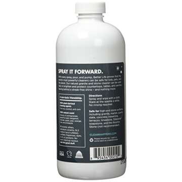 BETTER LIFE Granite Cleaner and Polish - Stone Countertop Cleaner for Marble, Quartz, Slate, Concrete Surfaces or Floors - Streak-Free Granite Stain Remover - 16oz (Pack of 2) Pomegranate/Grapefruit