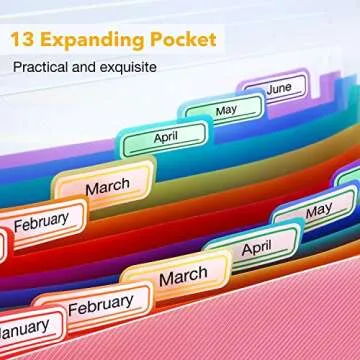 13 Pockets Accordion File Organizer for Efficient Storage