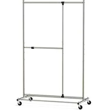 Durable Adjustable Chrome Garment Rack for Clothing