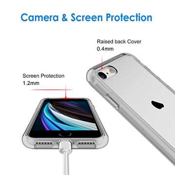 JETech iPhone SE/8/7 Case - Shockproof & Clear Back