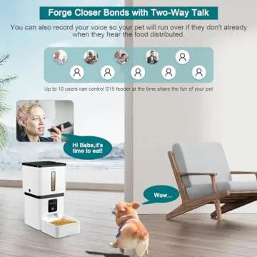 DoHonest Automatic Dog Feeder with Camera: 5G WiFi Easy Setup 8L Motion Detection Smart Cat Food Dispenser 1080P HD Video Recording 2-Way Audio Timed Pet Feeder App Control Night Vision S15