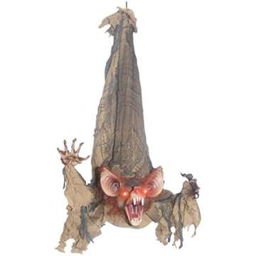 Animated Hanging Bat Prop for Halloween Scares