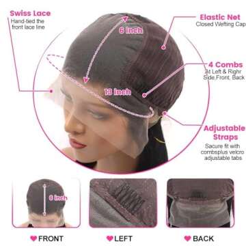 Ice Pear 28" 13x6 Lace Front Wig with 210% Density