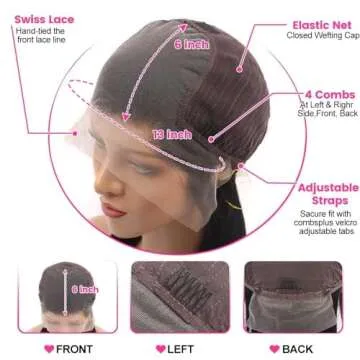 Ice Pear 28" 13x6 Lace Front Wig with 210% Density