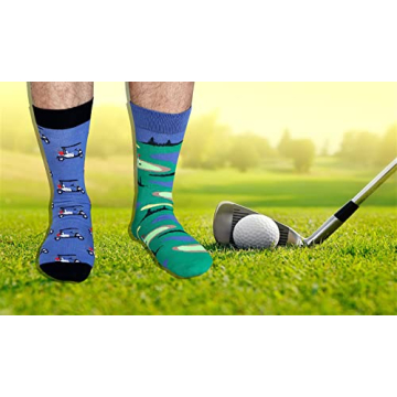 Vibrant Golf Pattern Crew Socks for Fun Gifting