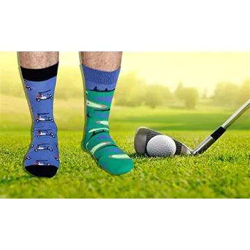Vibrant Golf Pattern Crew Socks for Fun Gifting