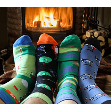 Vibrant Golf Pattern Crew Socks for Fun Gifting