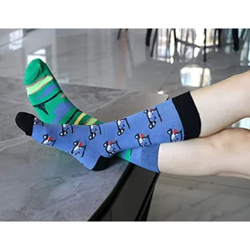 Vibrant Golf Pattern Crew Socks for Fun Gifting