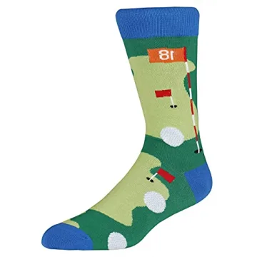 Vibrant Golf Pattern Crew Socks for Fun Gifting