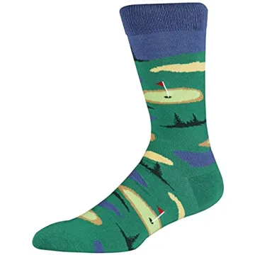 Vibrant Golf Pattern Crew Socks for Fun Gifting