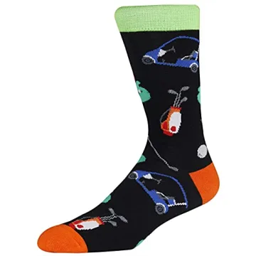Vibrant Golf Pattern Crew Socks for Fun Gifting