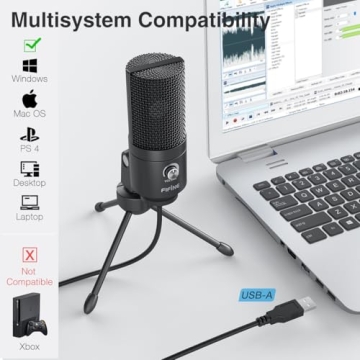 FIFINE USB Condenser Microphone for Streaming & Recording