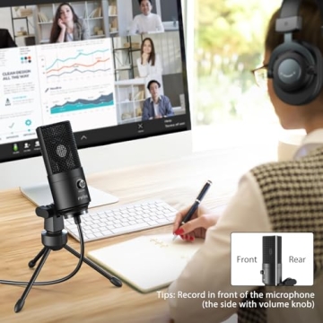 FIFINE USB Condenser Microphone for Streaming & Recording