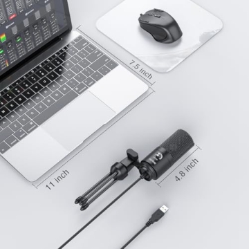 FIFINE USB Condenser Microphone for Streaming & Recording