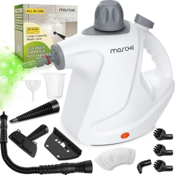 Multi-Surface Handheld Steam Cleaner with 11-Pieces Accessories, 15.2OZ All Natural Pressurized Stea...