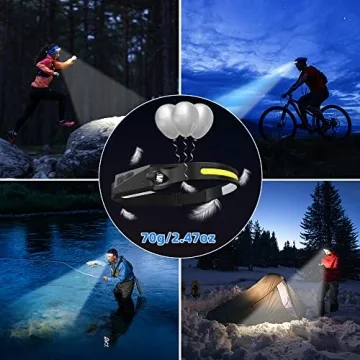 UUYEE 3-Pack Rechargeable LED Headlamp with Motion Sensor