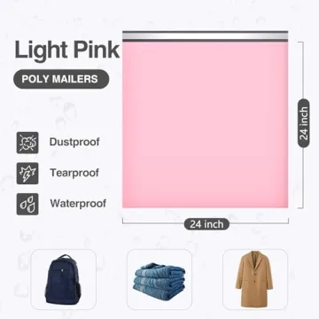 UCGOU Poly Mailers 24x24 Inch Light Pink Shipping Bags