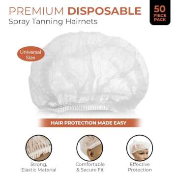 Bronze Tan Hair Nets for Spray Tanning or Food Service - Spray Tanning Supplies - Essential for Sunl...