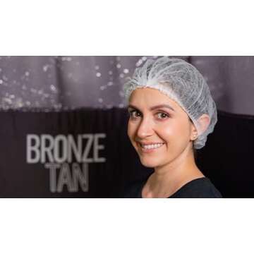 Bronze Tan Hair Nets for Spray Tanning or Food Service - Spray Tanning Supplies - Essential for Sunless Tanning -Perfect for Salons and Home Use - Protects Hair from Spray Tan Solution - 50 Pack