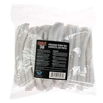 Bronze Tan Hair Nets for Spray Tanning or Food Service - Spray Tanning Supplies - Essential for Sunless Tanning -Perfect for Salons and Home Use - Protects Hair from Spray Tan Solution - 50 Pack