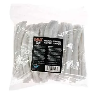 Bronze Tan Hair Nets for Spray Tanning or Food Service - Spray Tanning Supplies - Essential for Sunless Tanning -Perfect for Salons and Home Use - Protects Hair from Spray Tan Solution - 50 Pack