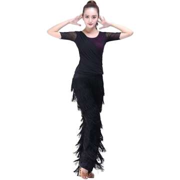 Elegant Women's Tassels Dance Pants for Performance