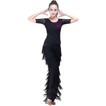 Elegant Women's Tassels Dance Pants for Performance