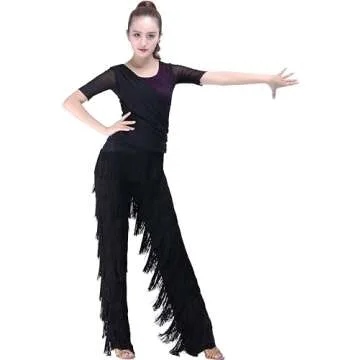 Elegant Women's Tassels Dance Pants for Performance