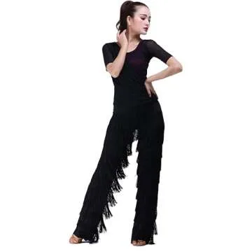 Elegant Women's Tassels Dance Pants for Performance