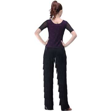 Elegant Women's Tassels Dance Pants for Performance