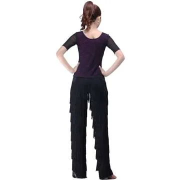 Elegant Women's Tassels Dance Pants for Performance