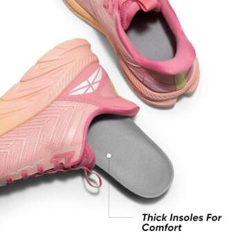 ALLSWIFIT Women's Slip On Walking Shoes Running Comfortable Tennis Breathable Non Slip Athletic Gym Workout Cross Training Fashion Sneakers,Size 8,Pink/Orange,SARR034W