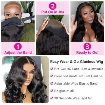 Shop BVWCBJ 28 Inch Glueless Body Wave Wig for Women