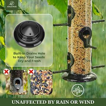 Kingsyard Durable Metal Bird Feeder - Attract More Birds
