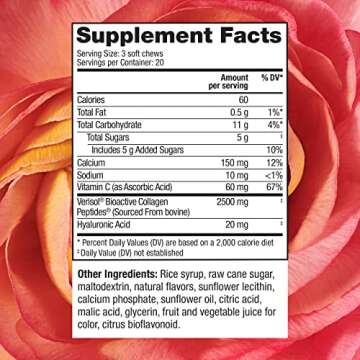 Reserveage Nutrition Collagen Replenish Chews for Skin and Hair, 60 Soft Chews