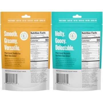 Dairy Free Cheese Variety 2-Pack, Vegan Mozzarella Cheese & Vegan Cheddar Cheese, Plant Based Cheese...