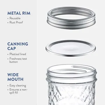 Paksh Novelty 12-Pack Wide Mouth Mason Jars for Canning