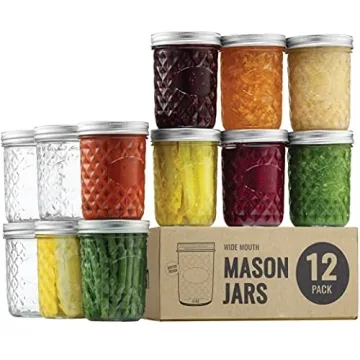 Paksh Novelty 12-Pack Wide Mouth Mason Jars for Canning