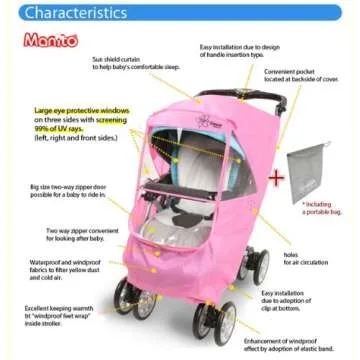 Manito Elegance Plus Stroller Weather Shield/Rain Cover in Blue