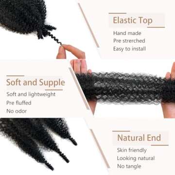 Afro Twist Hair 12 Inch Marley Twist Braiding Hair 3 Packs Marley Hair Springy Afro Twist Hair Pre-Separated Spring Twist Hair Natural Black Kinky Twist Hair Extensions for Women