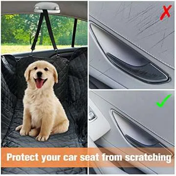 PETICON Dog Car Seat Cover with Mesh Window, 100% Waterproof Dog Seat Cover for Back Seat, Scratchproof Dog Hammock for Cars, Trucks, SUVs, Jeeps, Black