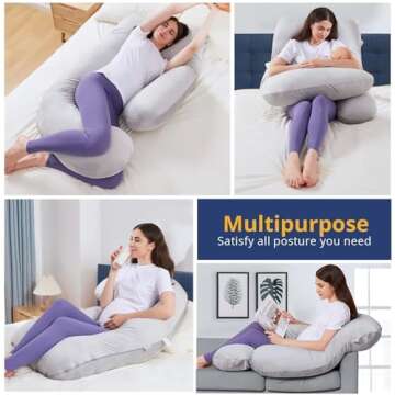 Sasttie Pregnancy Pillows for Sleeping, U Shaped Full Body Pillow for Side Sleepers, Maternity Pillow for Pregnant Women with Removable Velvet Cover, Pregnancy Must Haves, Grey