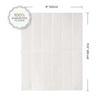 Smart Tiles Peel and Stick Backsplash - 5 Sheets of 11.43" x 9" - 3D Adhesive Peel and Stick Tile Backsplash for Kitchen, Bathroom, Wall Tile