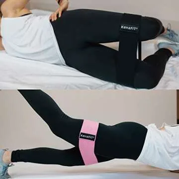 Booty Bands and Core Slider Strength Set - Fabric Resistance Bands for Legs and Butt, Glutes, Thigh Non-Slip Bands for Squats, Deadlifts, Yoga - 3 Hip Bands and 2 Core Gliders for Working Out