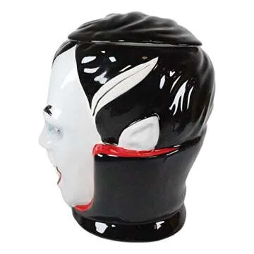 Ebros Ceramic Count Dracula Vampire Cookie Jar Decorative Figurine 7.75" Tall Ossuary Macabre Vampires Underworld Undead Halloween Kitchen Decor Accessory