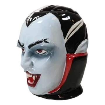Ebros Ceramic Count Dracula Vampire Cookie Jar Decorative Figurine 7.75" Tall Ossuary Macabre Vampires Underworld Undead Halloween Kitchen Decor Accessory