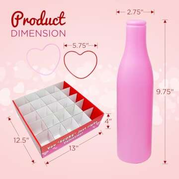 Valentine Bottle Ring Toss Game for Kids Party Activity, Indoor/Outdoor Backyard Yard Carnival Game, Classroom Valentine's Party Games for Kids and Adults Party Supplies by 4E's Novelty