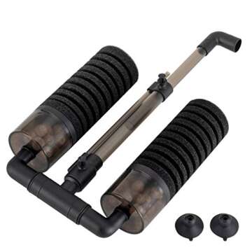 hygger Aquarium Double Sponge Filter with 2 Spare Sponges (Size S)