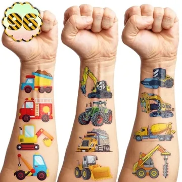 Fun Construction Temporary Tattoos for Kids Parties Gifts