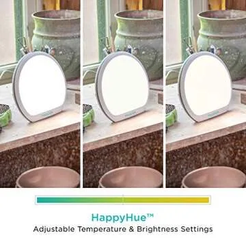 Verilux HappyLight Alba - New Round UV-Free LED Therapy Lamp, Bright White Light with 10,000 Lux, Adjustable Brightness, Color, and Countdown Timer